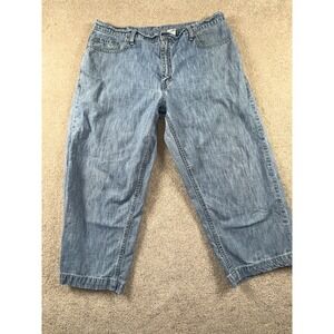 Levi's 577 Capri Jeans Womens 16 Blue Denim Cotton 5 Pocket Mid Rise Medium Wash